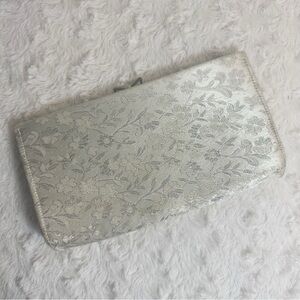 Vintage Floral Fabric Clutch with Bow Clasp